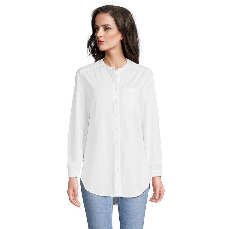 Women's Lands' End Long Sleeve A-Line Tunic, Size: Small, White Product Image