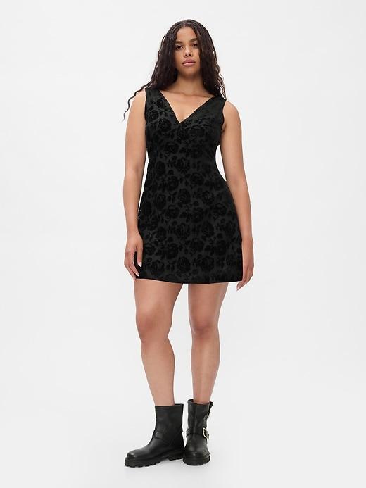 Velvet Floral Mini Dress Product Image