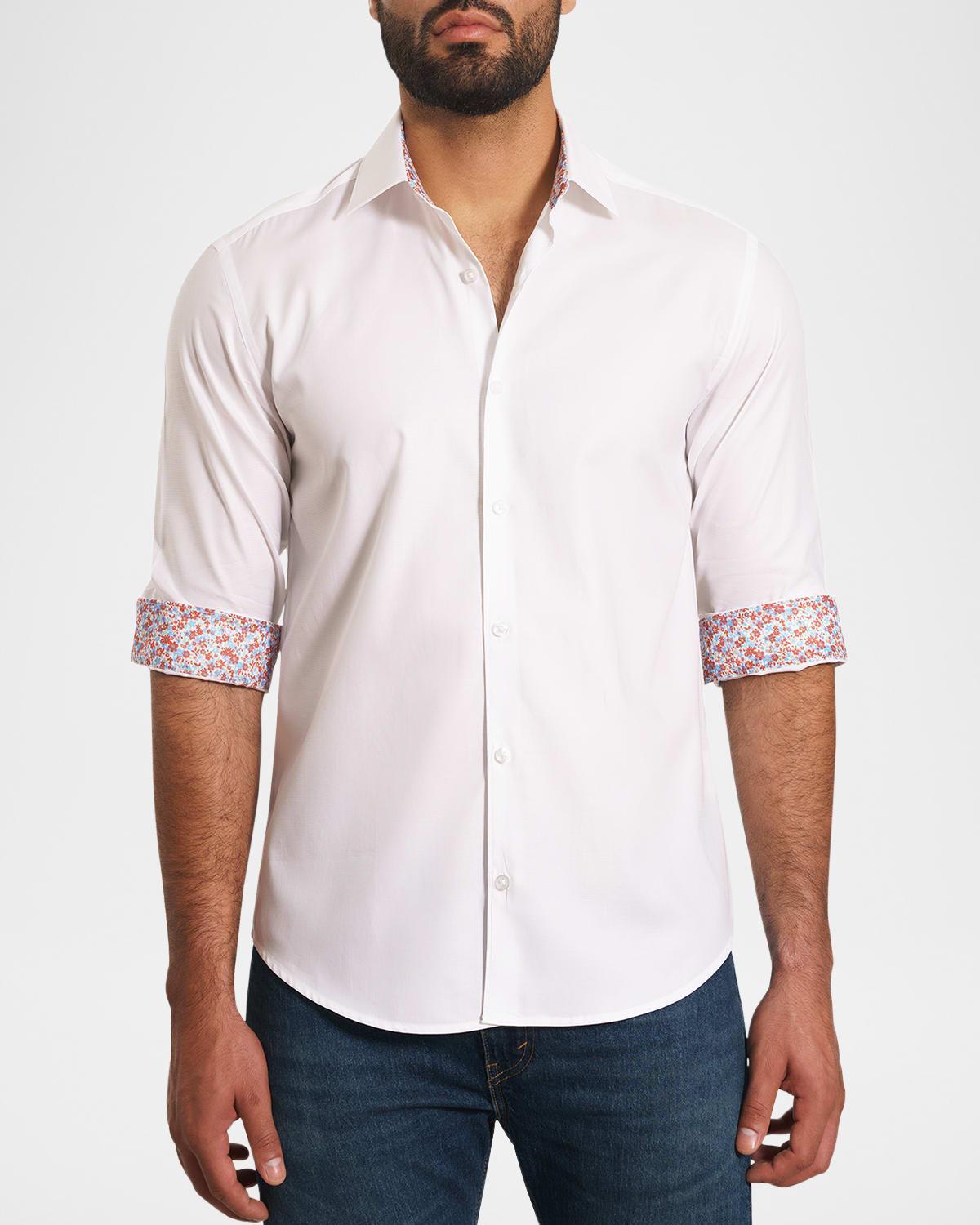 Mens Contrast-Reverse Solid Sport Shirt Product Image