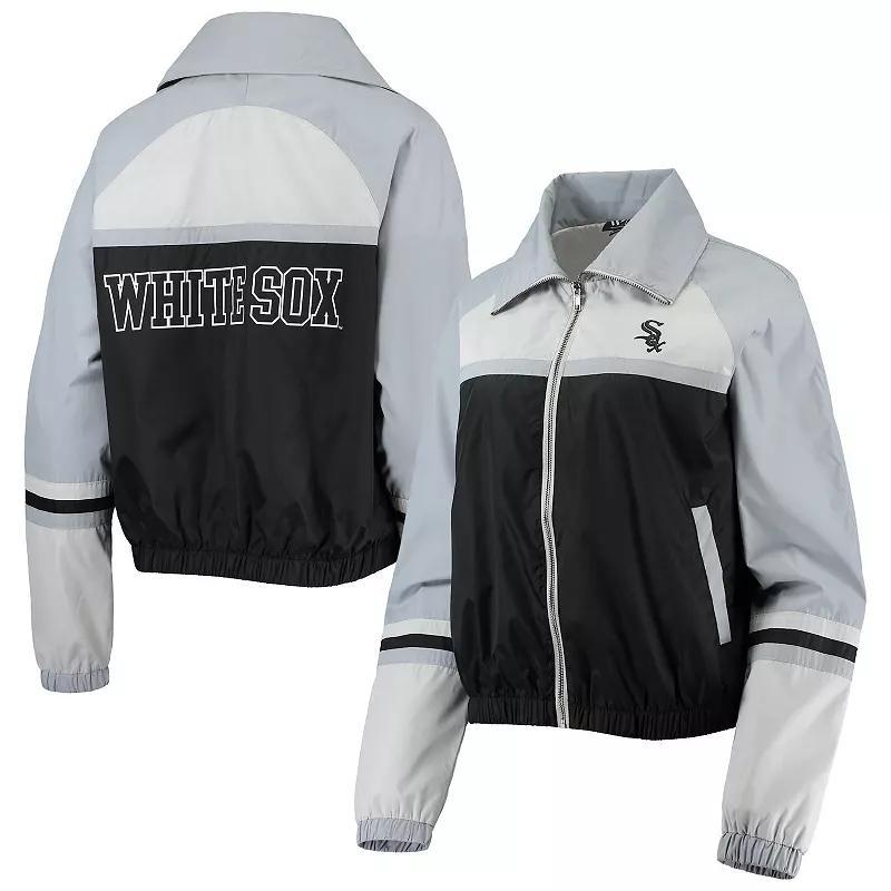 Women's The Wild Collective Black Chicago White Sox Colorblock Track Raglan Full-Zip Jacket, Size: XS Product Image