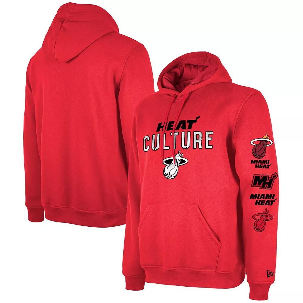 Men's New Era Red Miami Heat 2023/24 City Edition Big & Tall Pullover Hoodie, Size: 2XB Product Image