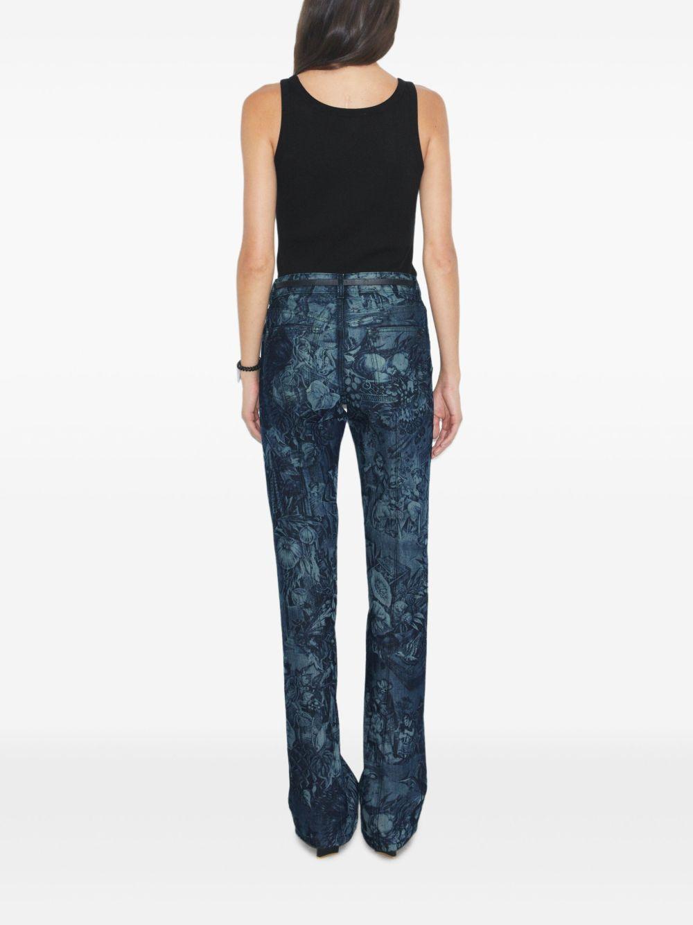 printed-pattern flared jeans Product Image