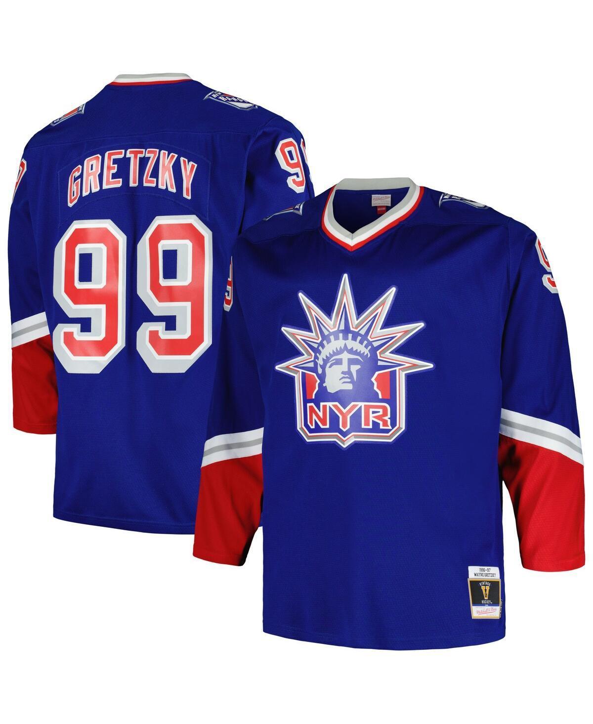 Mens Mitchell & Ness Wayne Gretzky Blue New York Rangers Big & Tall Blue Line Player Jersey Product Image