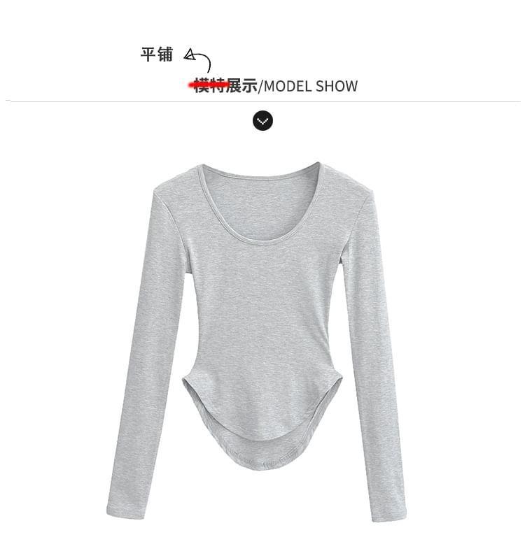 Round-Hem Skinny Crop T-Shirt in 7 Colors Product Image