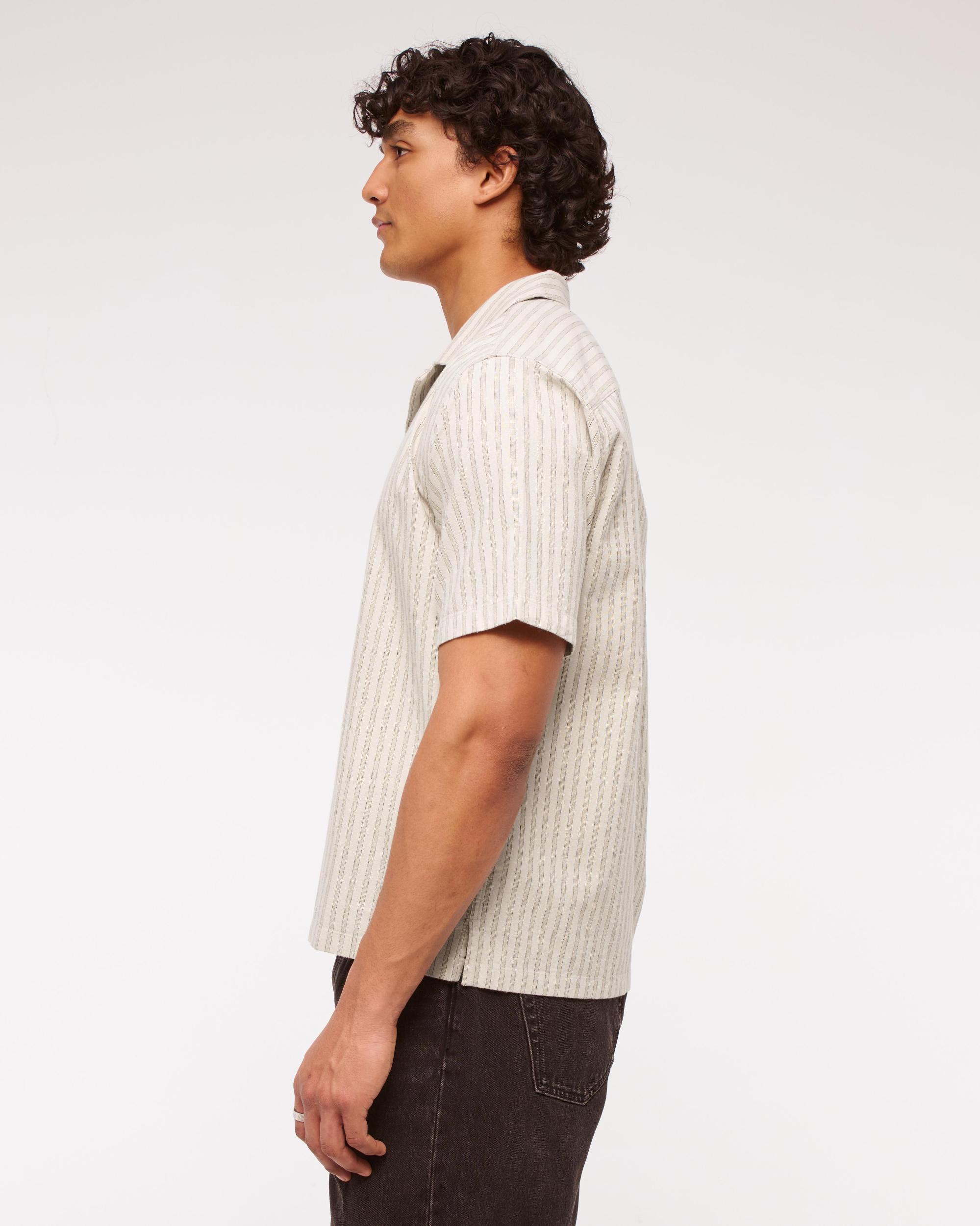 Camp Collar Summer Linen-Blend Shirt Product Image
