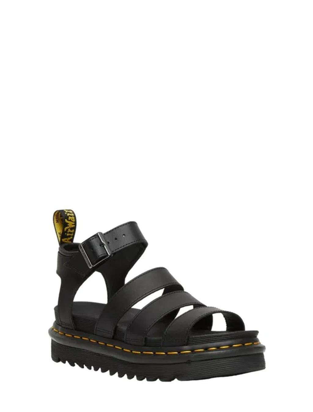 DR. MARTENS' Blaire Hydro Leather Strap Sandals In Black Product Image