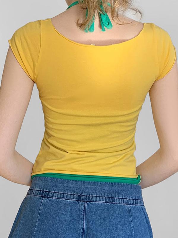 Letter Print Short Sleeve Tee Product Image