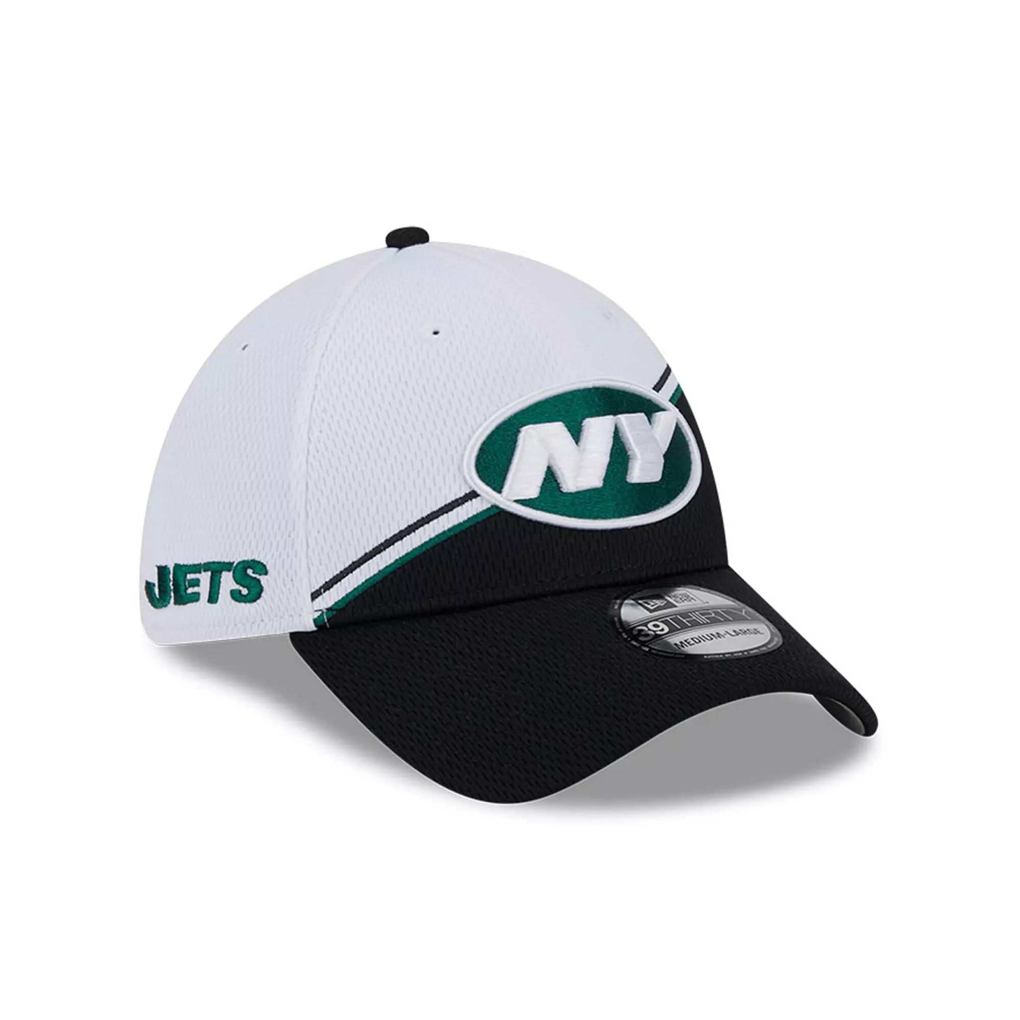 Men's New Era  White/Black New York Jets 2023 Sideline 39THIRTY Flex Hat, Size: Medium/Large Product Image