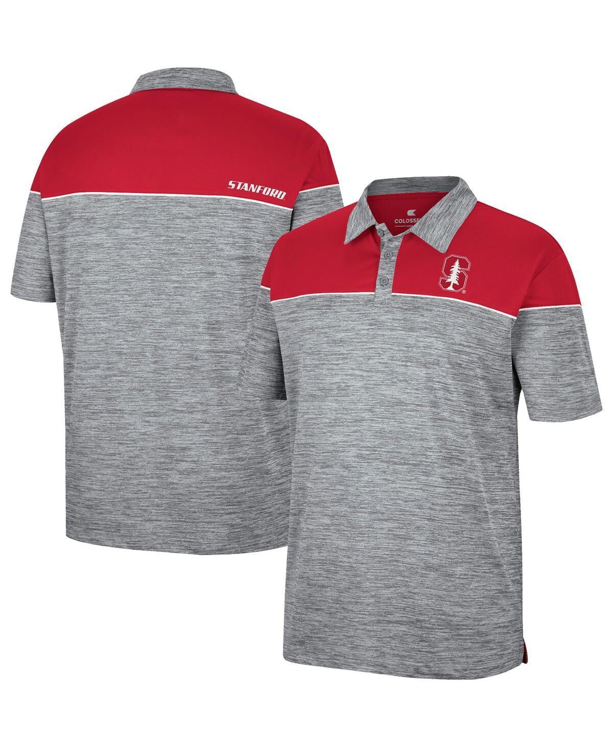 Mens Colosseum Heathered Gray/Crimson Washington State Cougars Birdie Polo Product Image