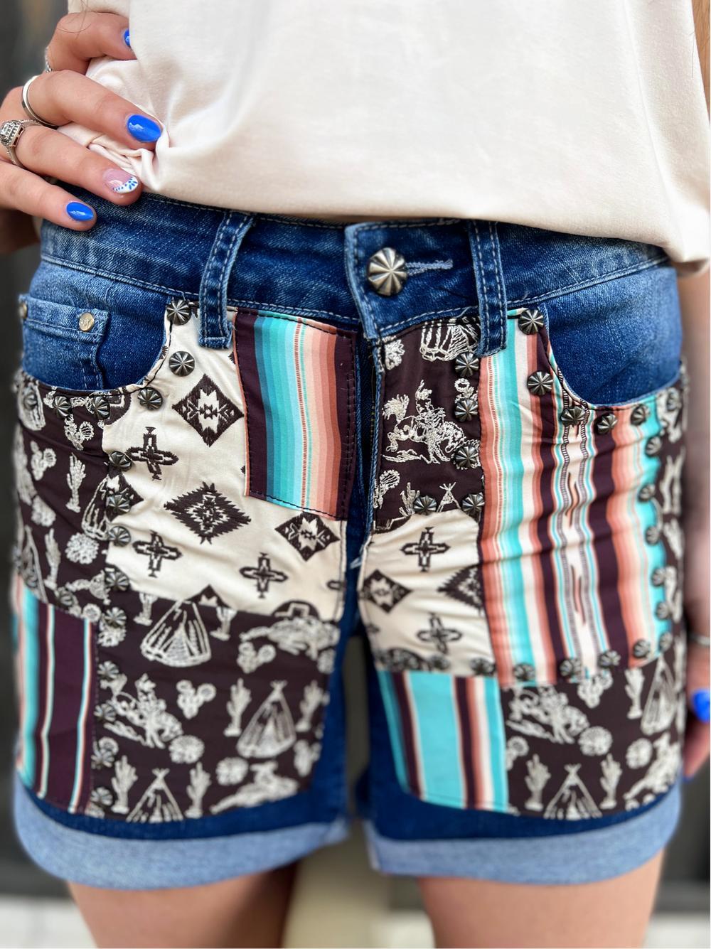 Sterling Kreek Patched Up Western Shorts-Long* Product Image