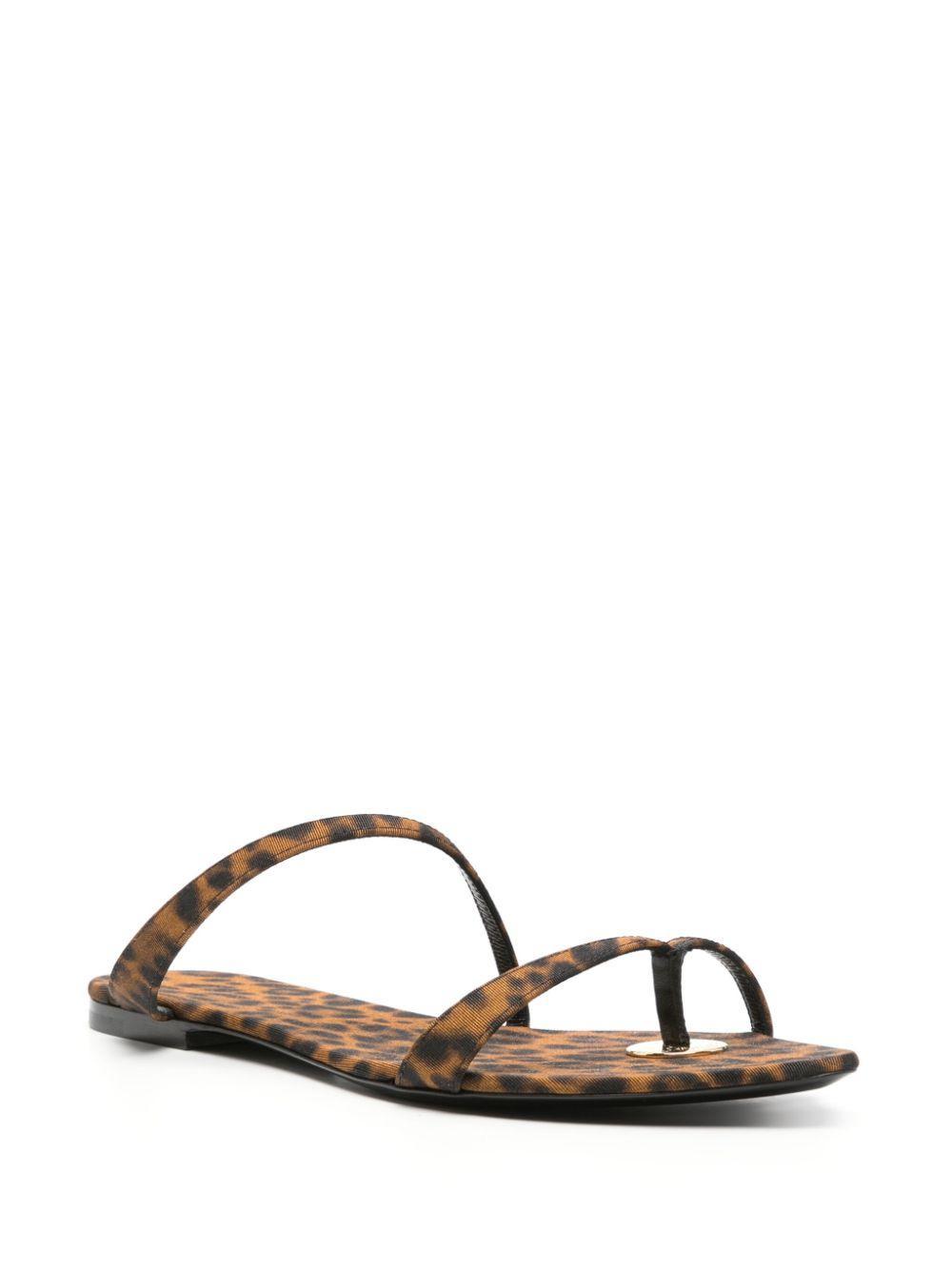 SAINT LAURENT Tanger Open Toe Slides In Brown Product Image