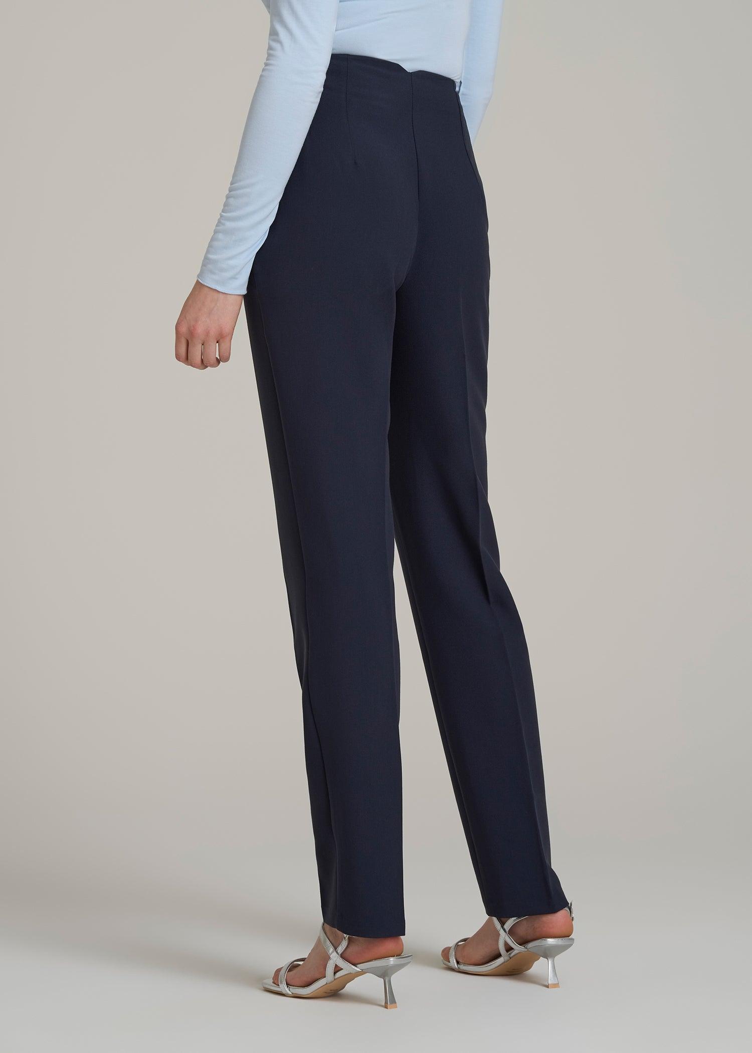 High Rise Pants with Darts for Tall Women in Navy Female Product Image