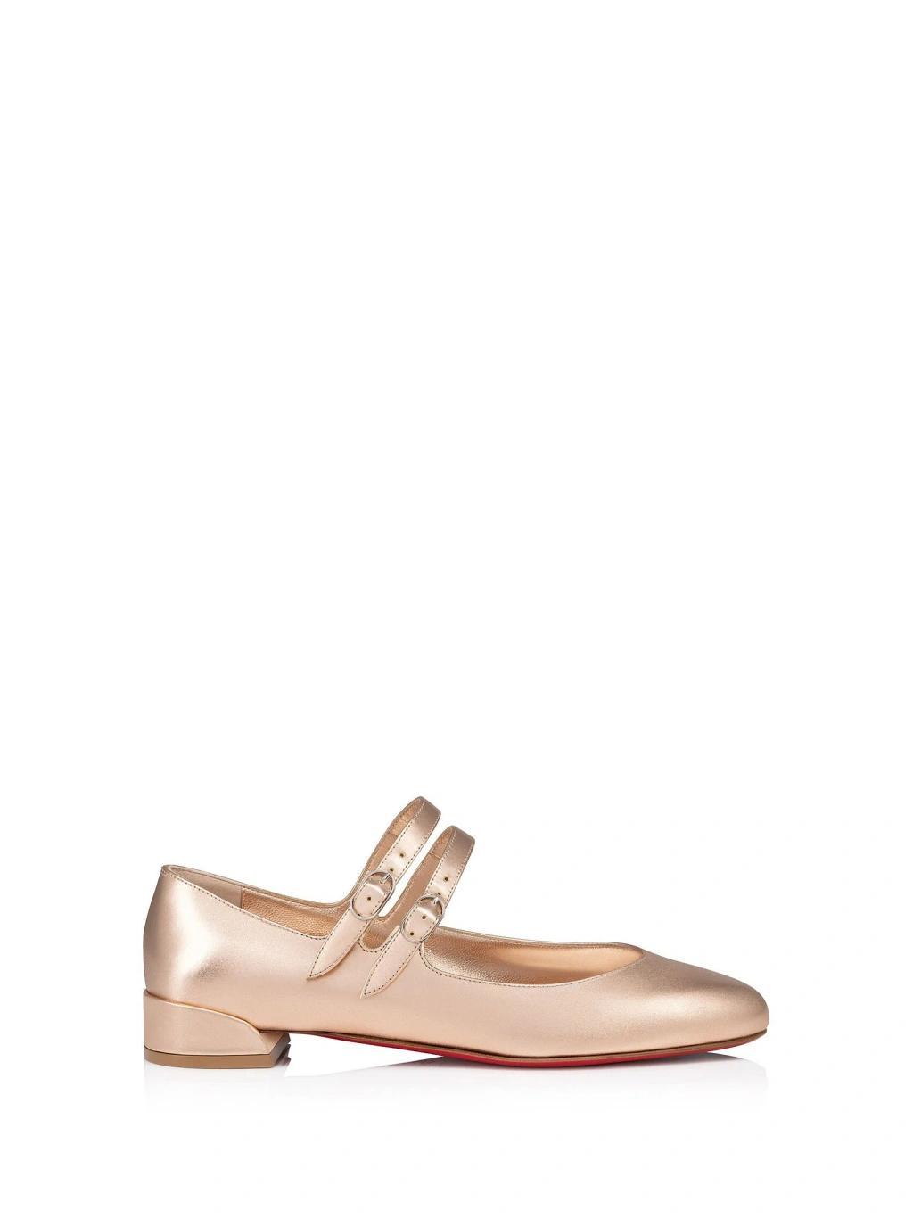 CHRISTIAN LOUBOUTIN Flat Shoes In Beige Product Image