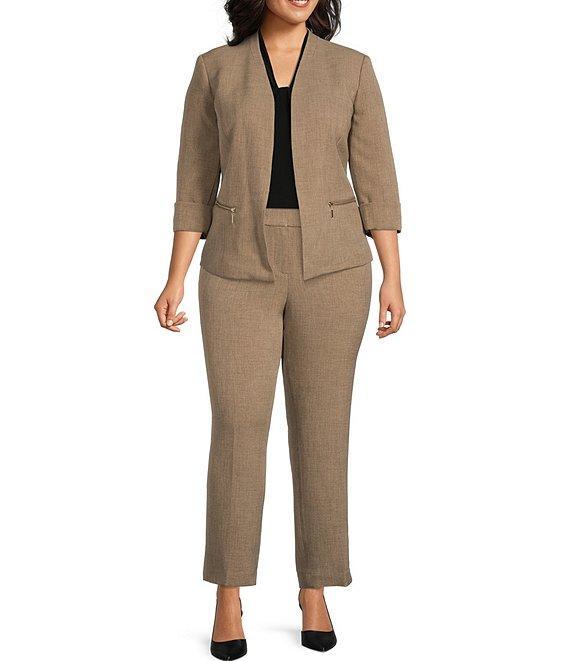 Kasper Plus Size Fly Front Slim Fit Pants Product Image