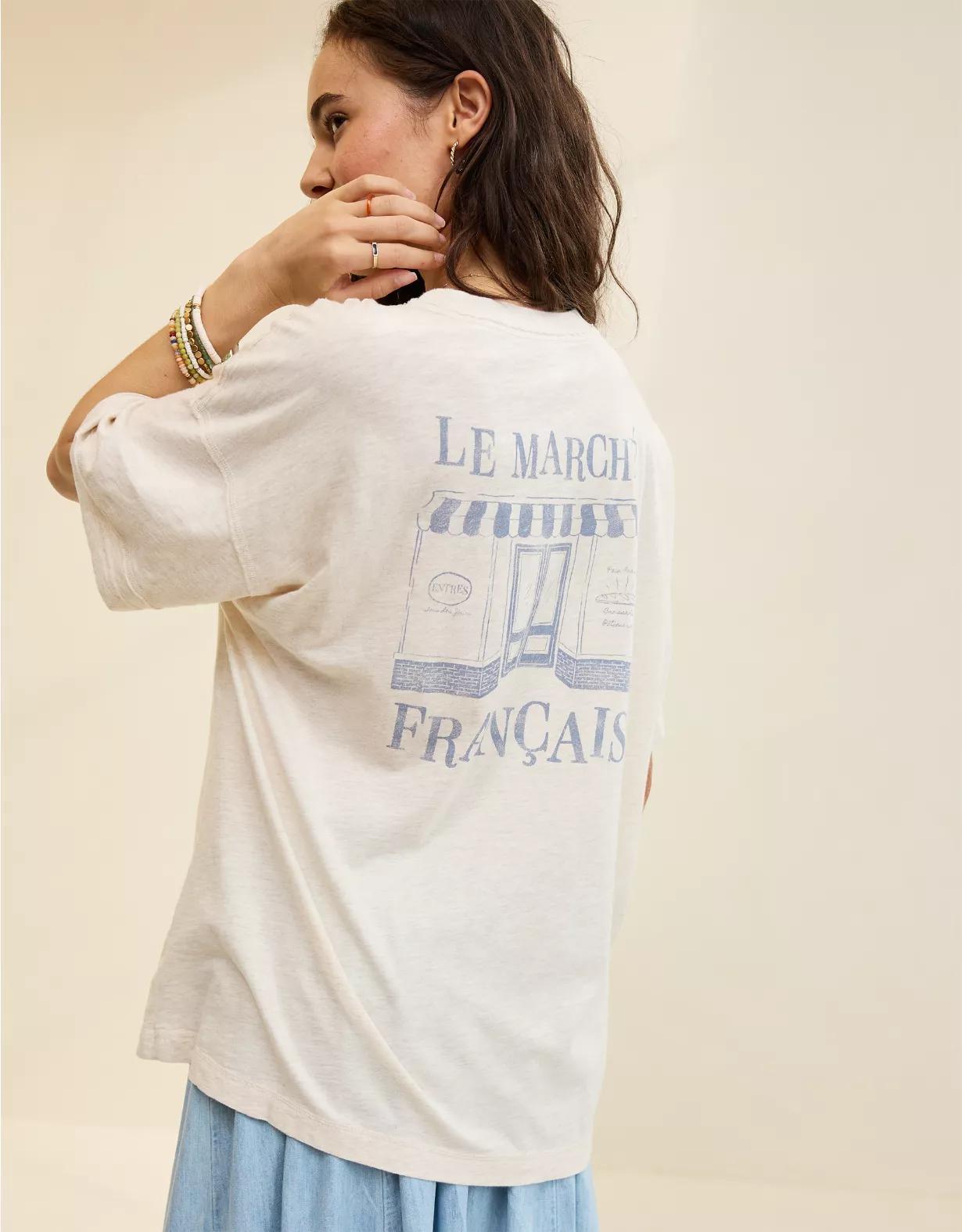 Aerie Crew Oversized Boyfriend T-Shirt Product Image