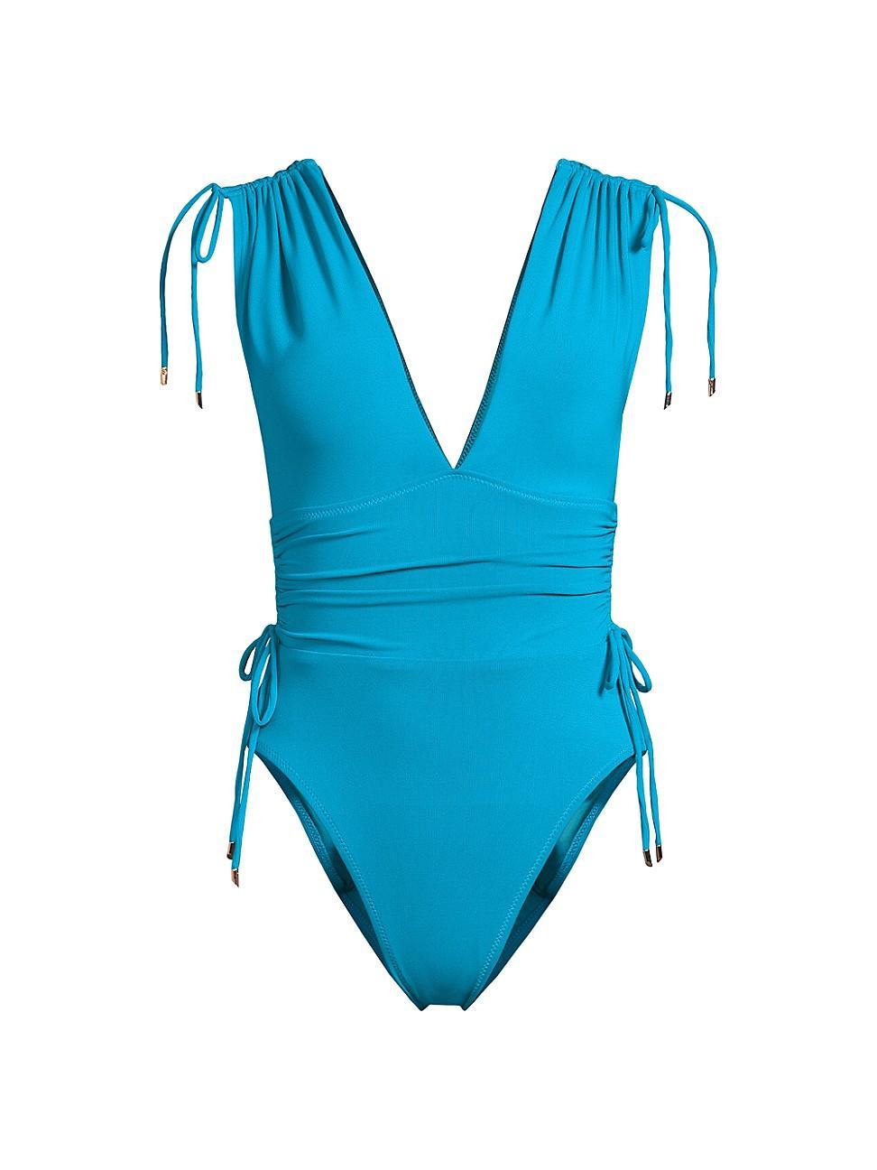 Womens Aubrey Plunging V-Neck One-Piece Swimsuit Product Image