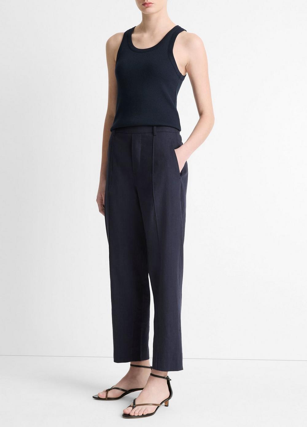 Linen-Blend Tapered Pull-On Pant Product Image