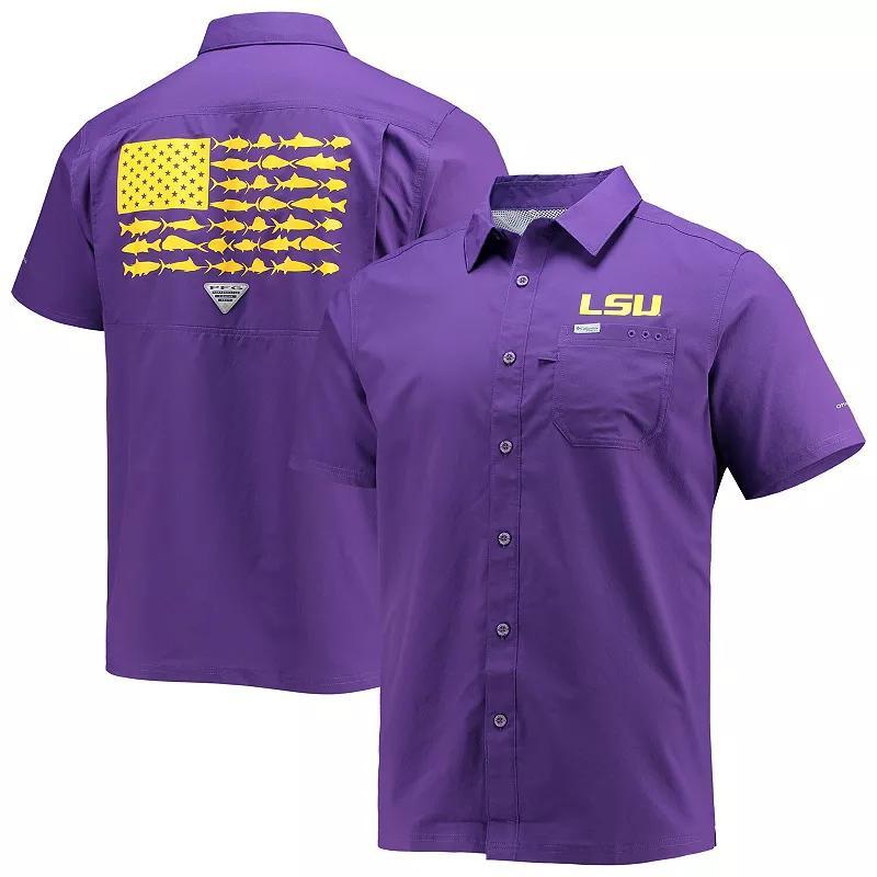 Columbia Men's Collegiate PFG Slack Tide Camp Shirt - LSU- Product Image