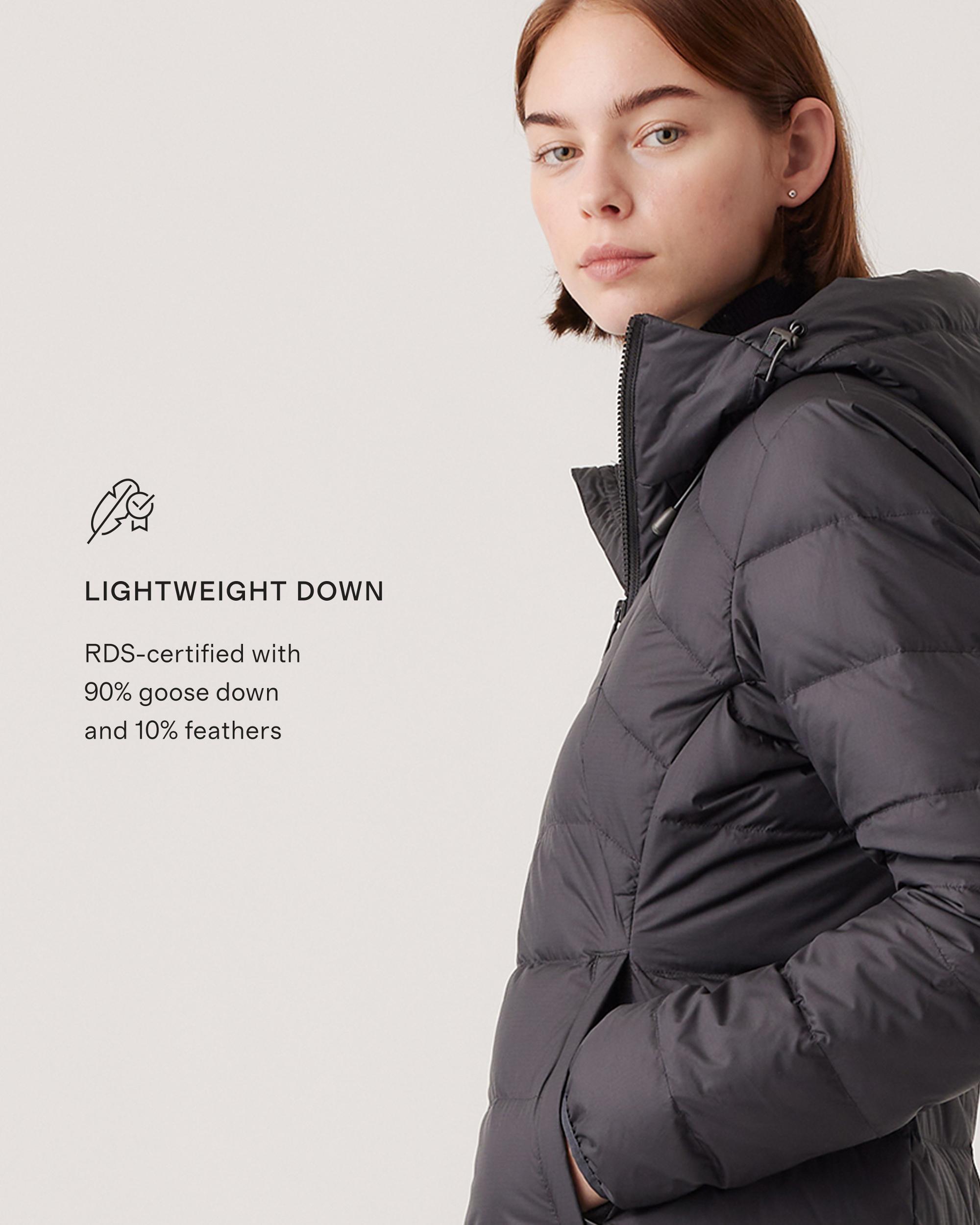 Quince | Women's Lightweight Down Packable Puffer Hooded Jacket Recycled Polyester Product Image