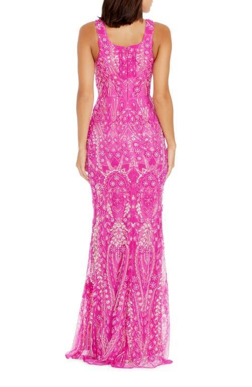 Women's Tyra Sequin-embellished Mermaid Gown In Bright Fuchsia Multi Product Image