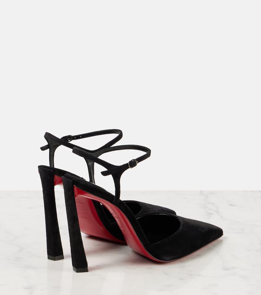 CHRISTIAN LOUBOUTIN Condora Riviera 100 Suede Slingback Pumps In Black Product Image