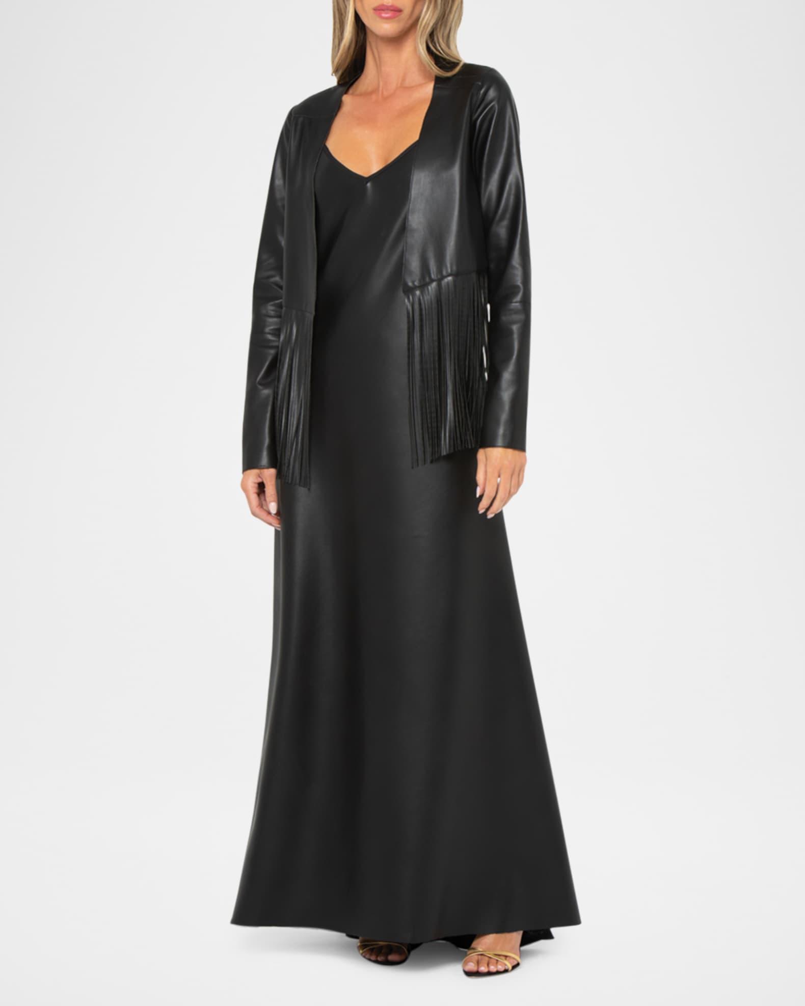 Orion Faux Leather Fringe Jacket Product Image