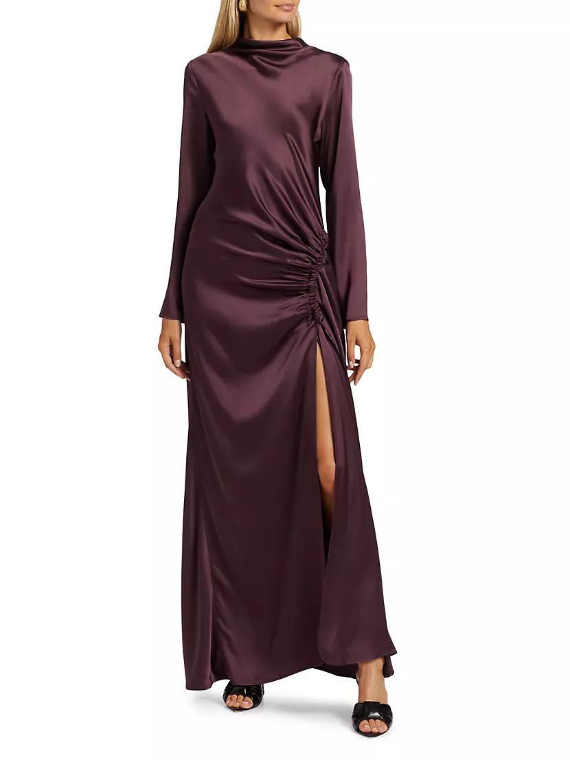 Doubleface Ruched Satin Gown Product Image