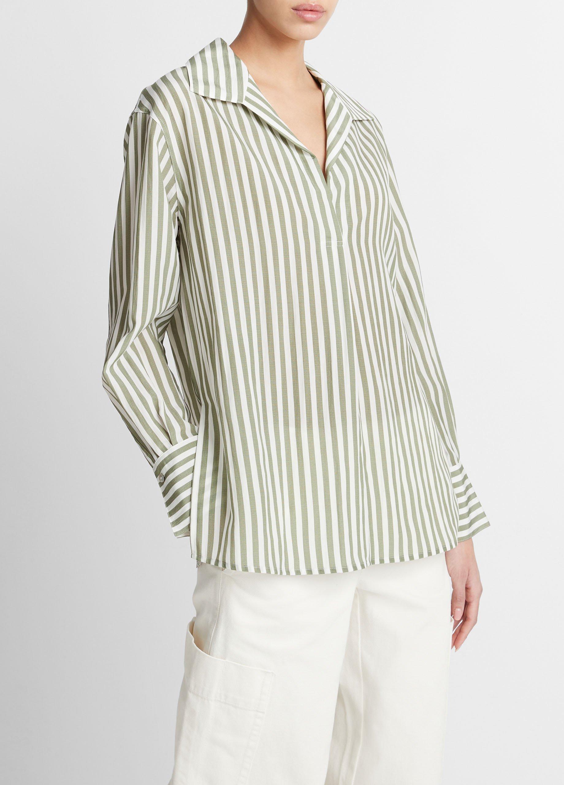 Coastal Stripe Shaped-Collar Shirt Product Image