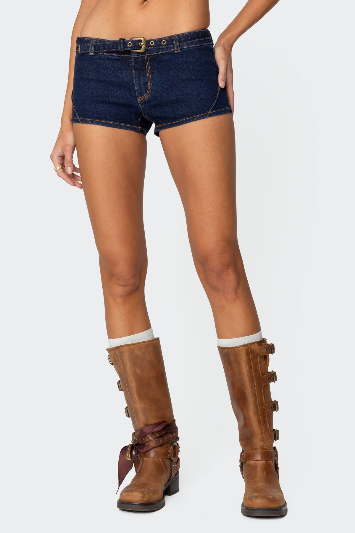 Ciel Split Front Denim Halter Top Product Image