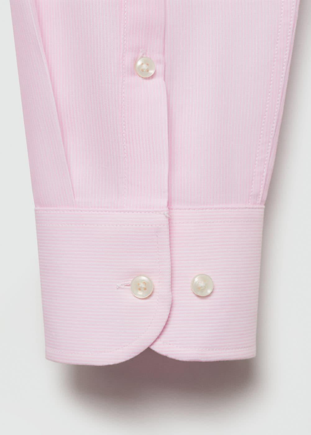 Slim-fit micro-stripe twill suit shirt - Men | MANGO USA Product Image