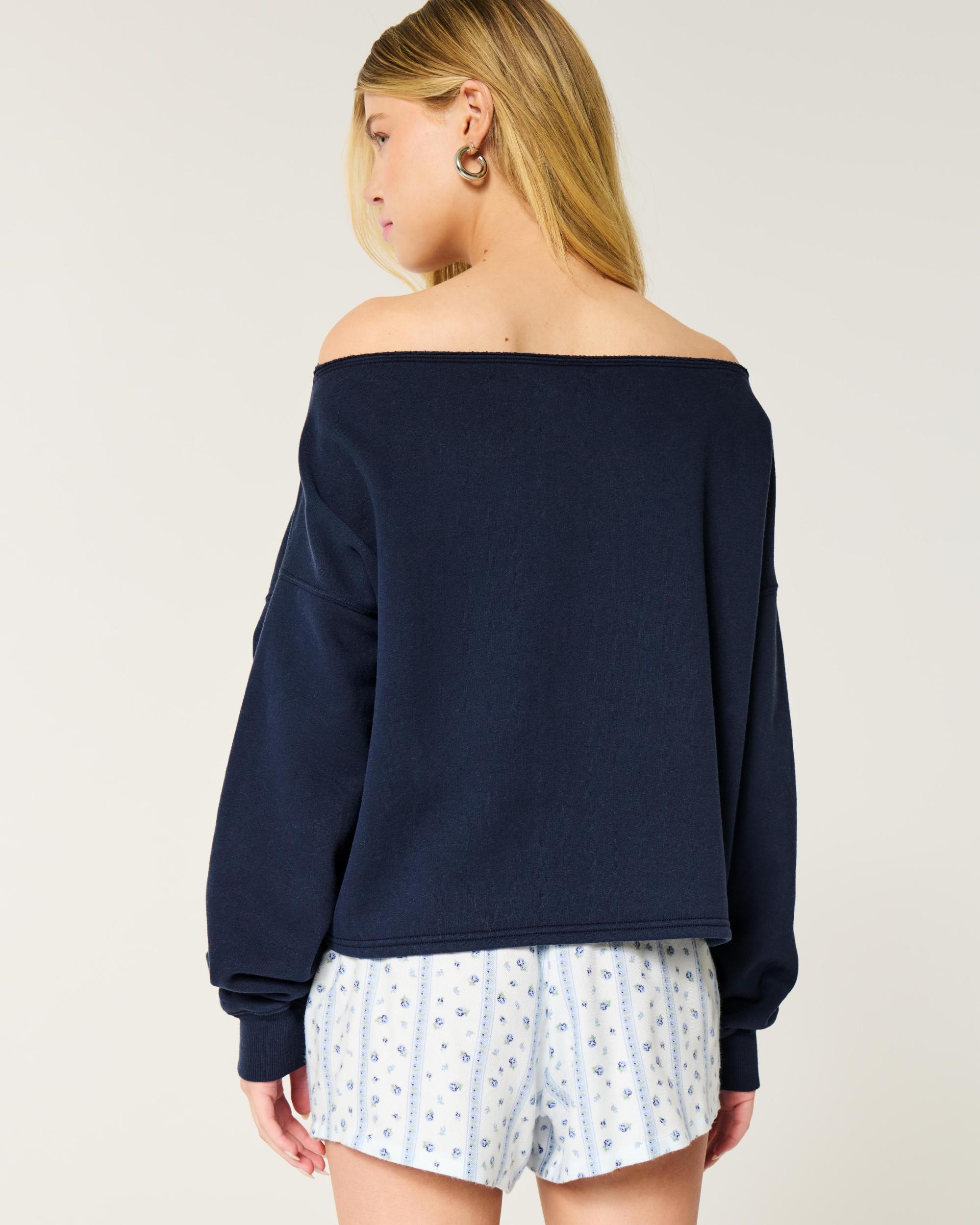 Easy Double Off-the-Shoulder Sweatshirt Product Image