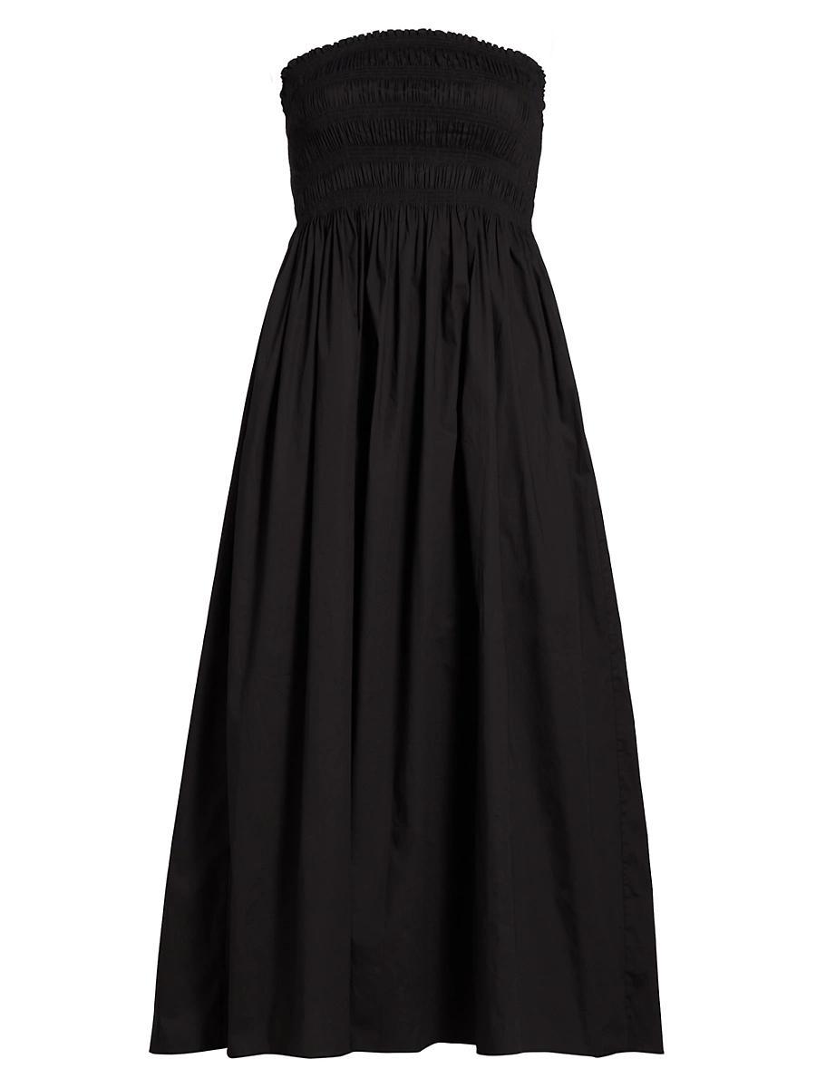 Womens Smocked Cotton Midi Dress Product Image