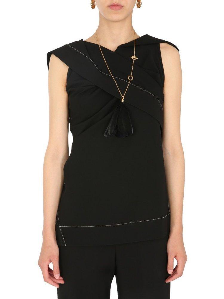 JIL SANDER Asymmetric Sleeveless Top In Black Product Image