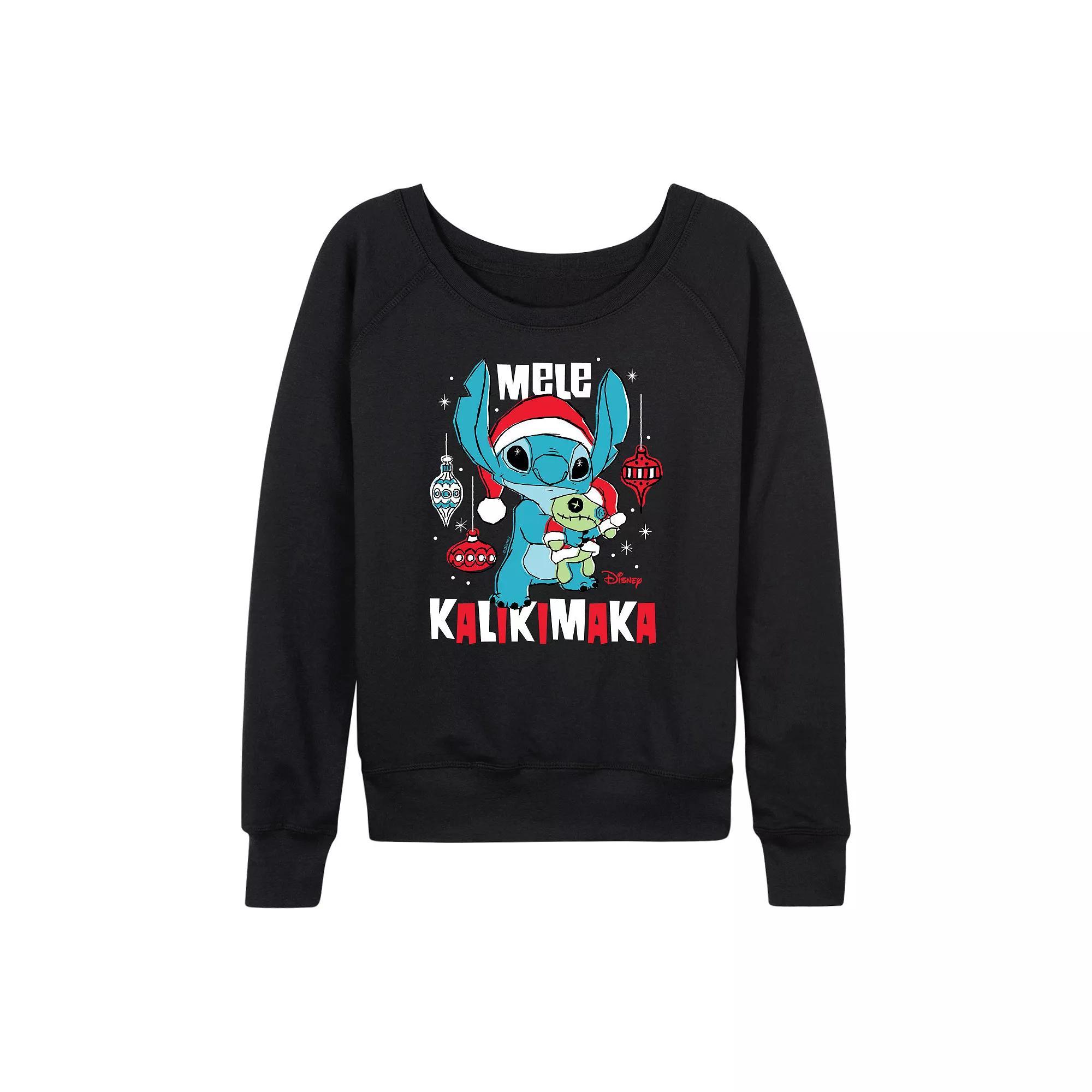 Disney's Lilo & Stitch Women's Mele Kalikimaka French Terry Long Sleeve Tee,  Product Image