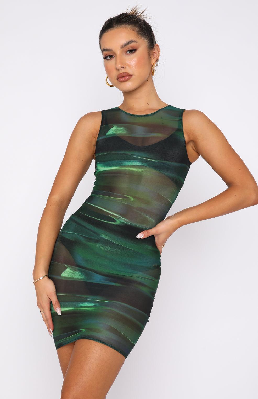 No Rules Mini Dress Green Distortion Product Image