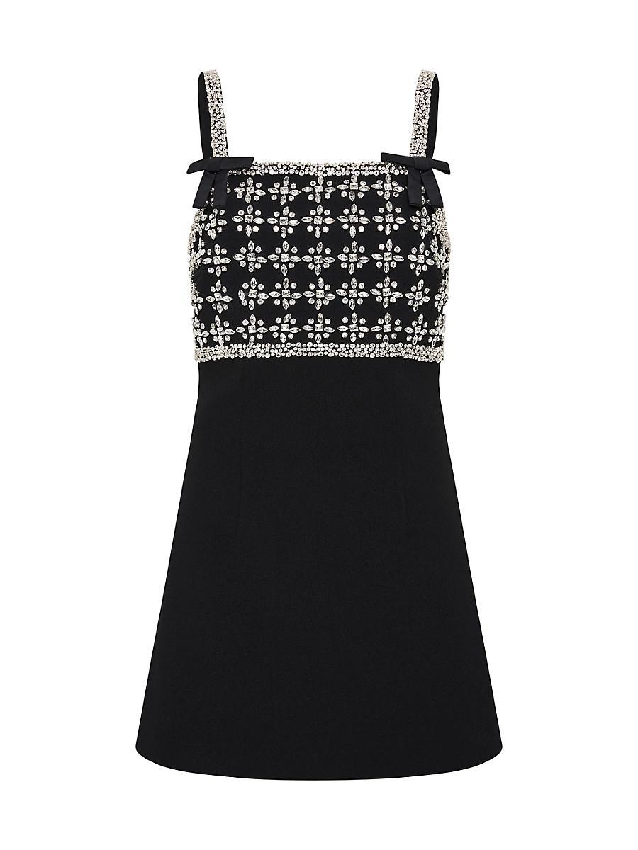 Womens Rina Crystal-Embellished Crepe Minidress Product Image