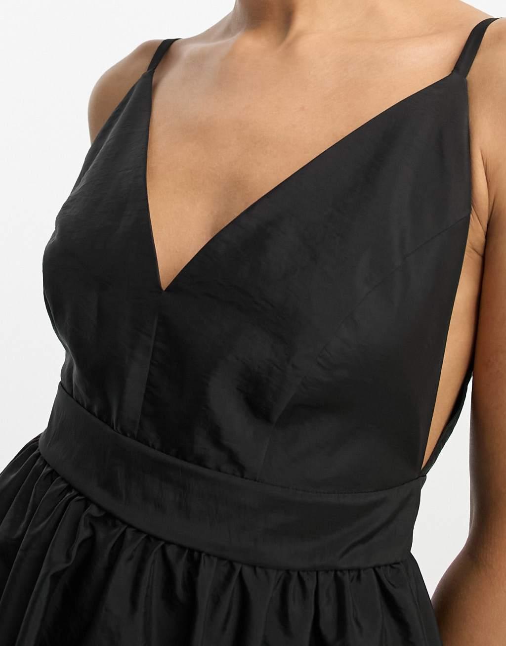 ASOS DESIGN parachute plunge midi dress Product Image