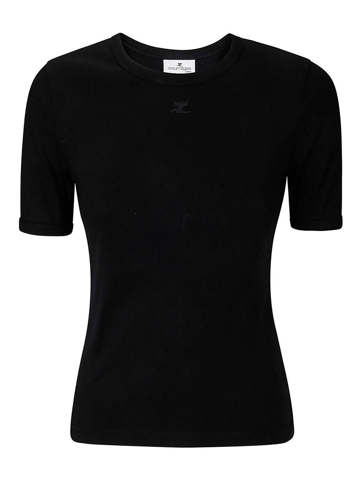 COURRÈGES Signature Contrast T-shirt In Black Product Image