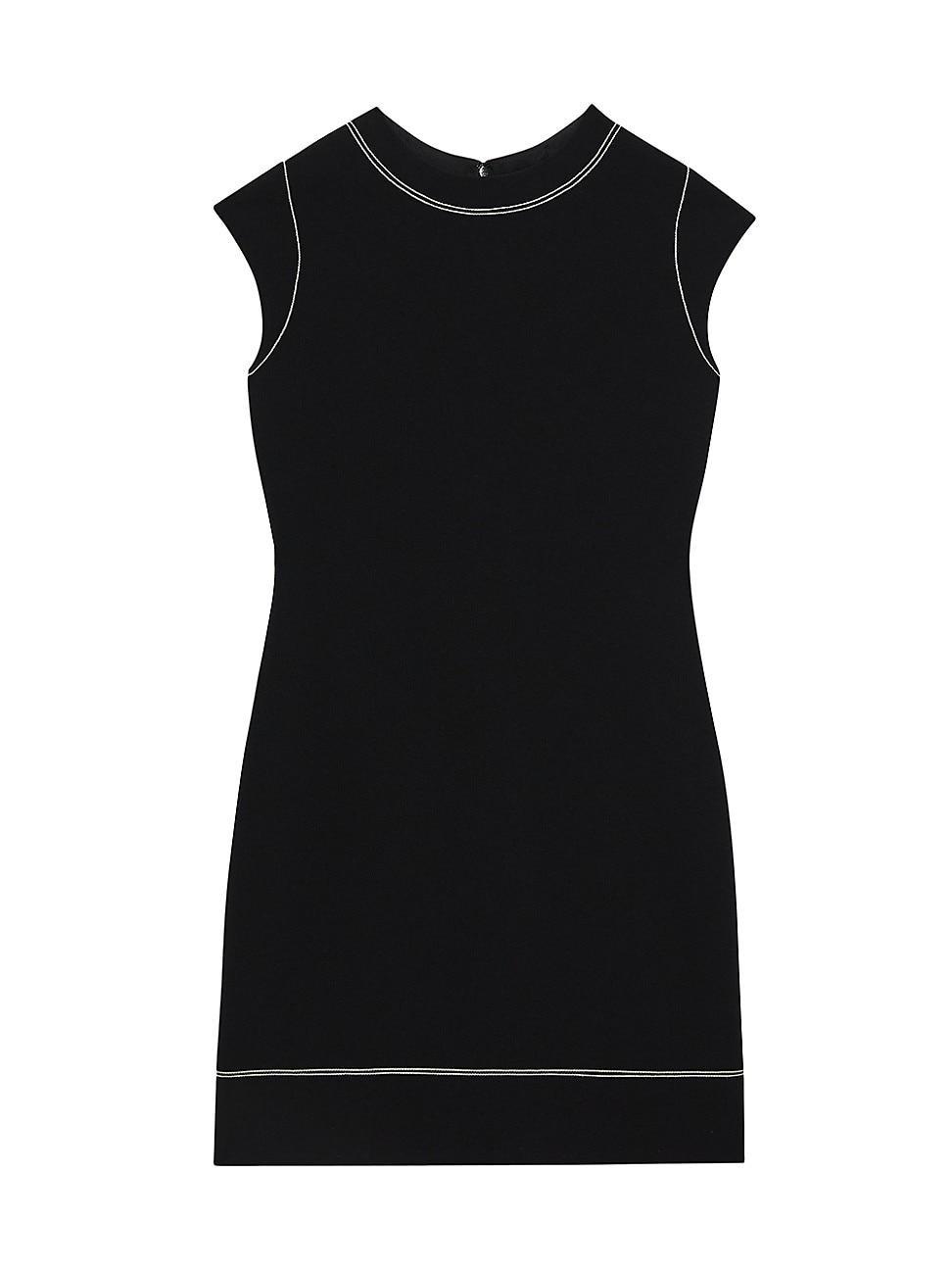 Cap-Sleeve Embroidered Shift Dress Product Image