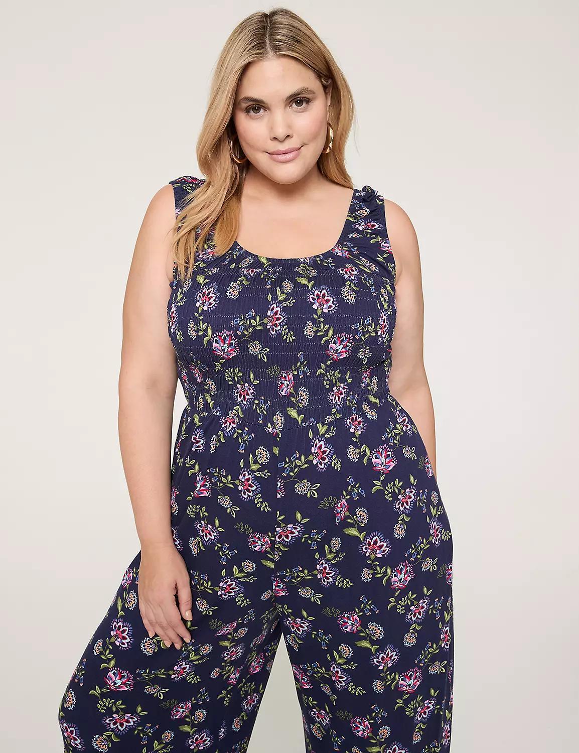 Smocked-Bodice Jumpsuit Product Image