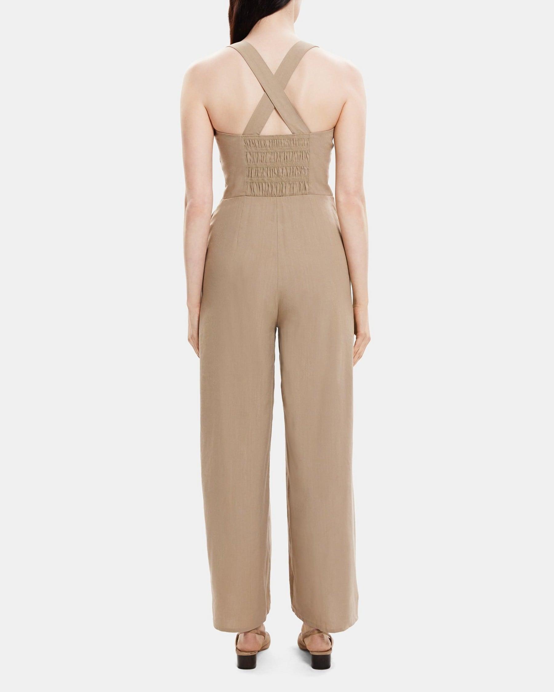 Crossback Jumpsuit in Linen-Blend Product Image