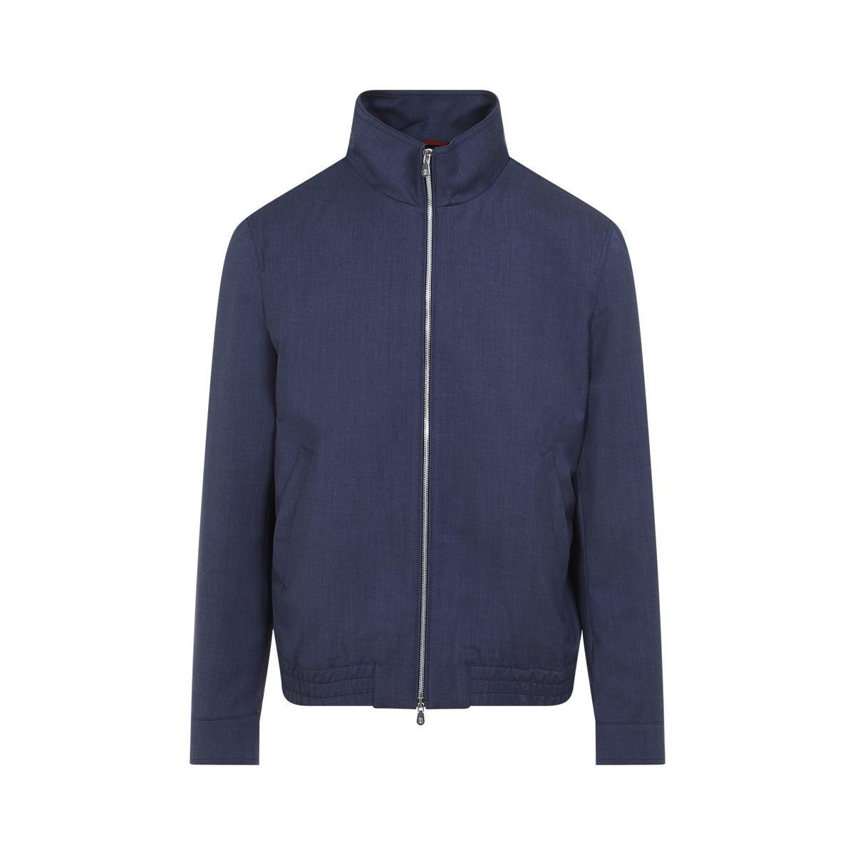 BRUNELLO CUCINELLI Zipped Denim Jacket In Blue Product Image