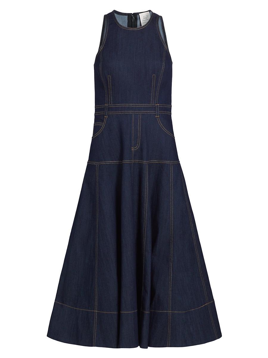 Womens Baran Denim Sleeveless Midi-Dress Product Image