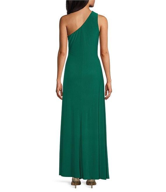 Marina One Shoulder Sleeveless Knotted Sheath Dress Product Image