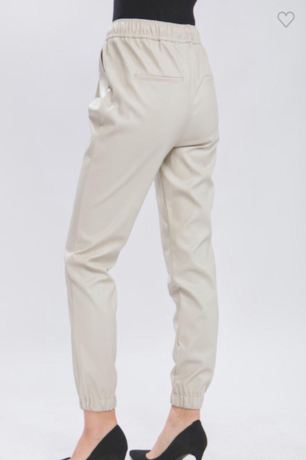 Faux Leather Joggers Product Image