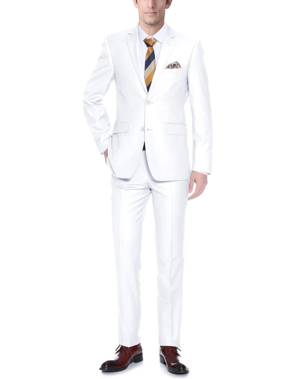 Vanderbilt Collection - Classic 2 Piece Suit 2 Buttons Regular Fit In White Product Image