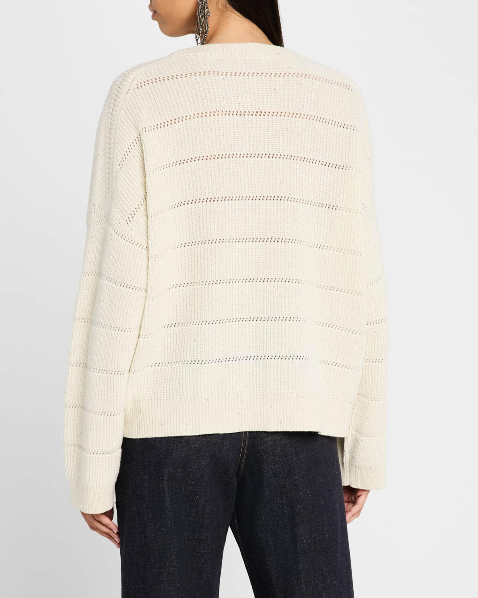 Mohair Open-Work Crewneck Sweater Product Image
