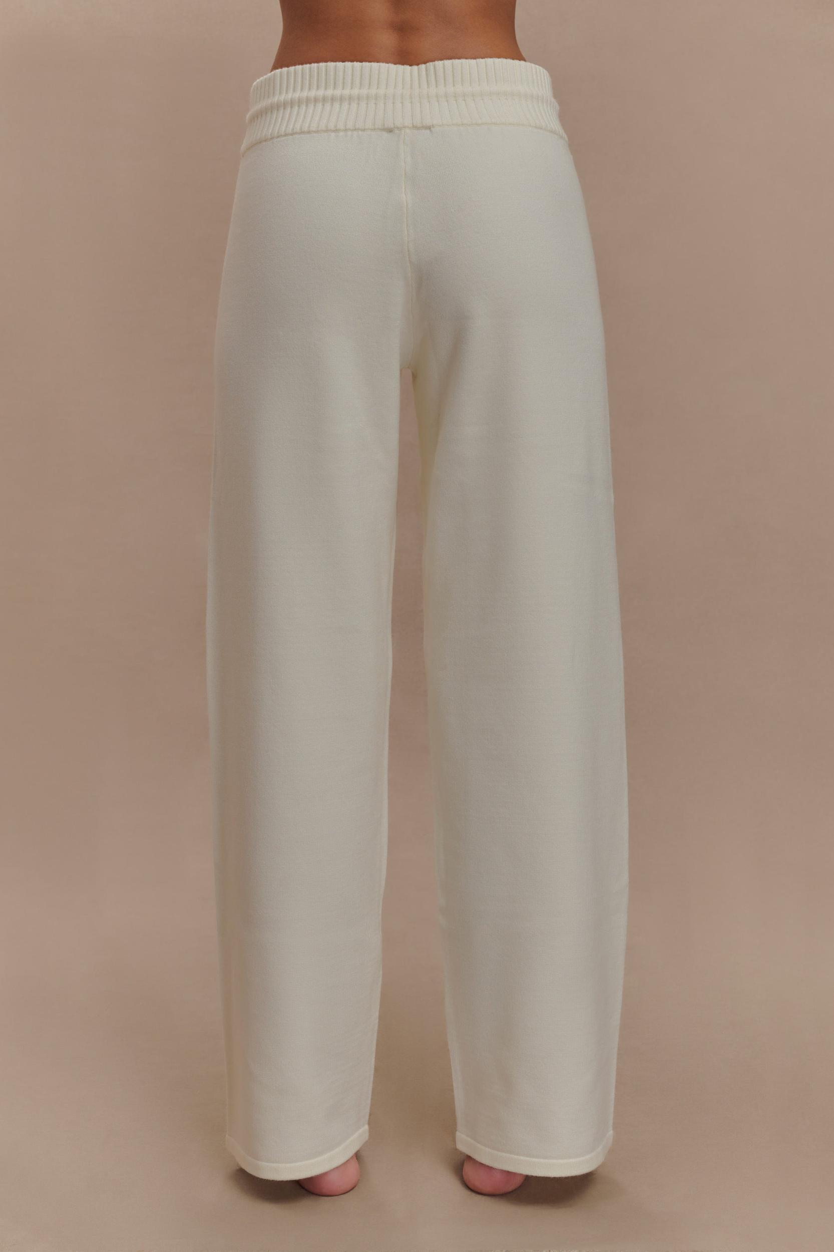 Natalya Knit Wide Leg Pants - Ivory Product Image