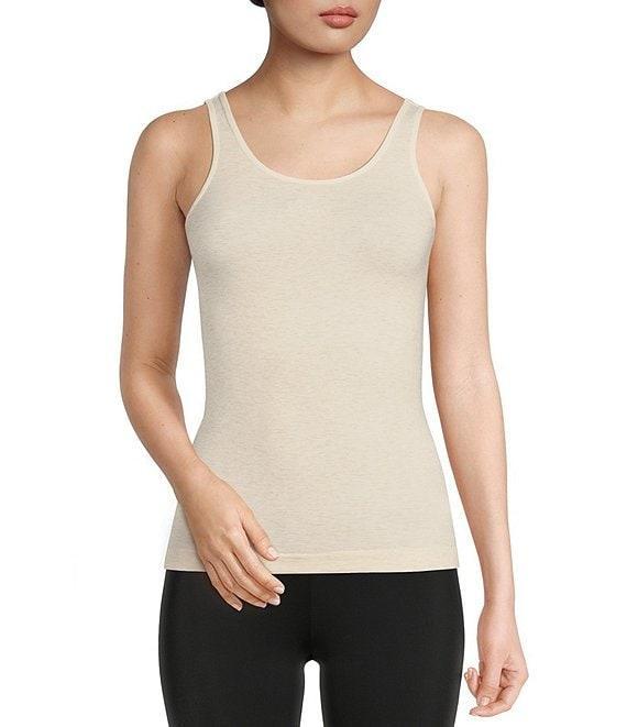Modern Movement Seamless Scoop Neck Sleeveless Cotton Blend Tank Product Image