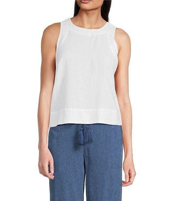 NIC + ZOE Rumba Linen Blend Crew Neck Sleeveless Pop On Coorinating Tank Product Image
